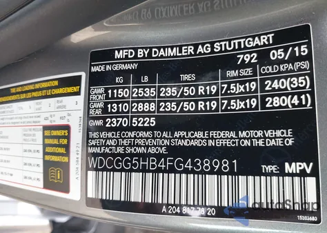 2015 Mercedes-Benz Glk 350 z USA, uszkodzony, nr VIN WDCGG5HB4FG438981